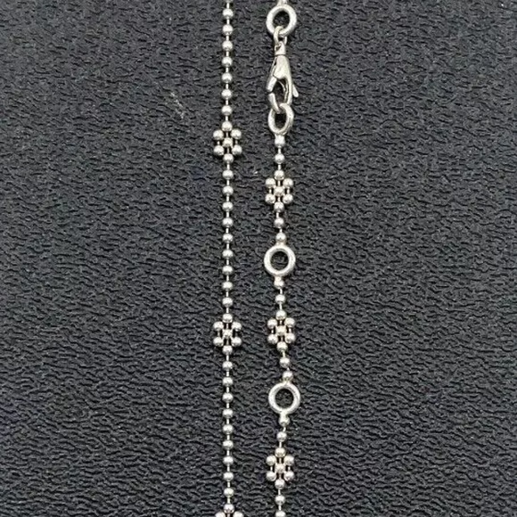 Auth GUCCI Interlocking GG Flower Ball Chain 925 Silver  Necklace W/Box - Picture 10 of 10